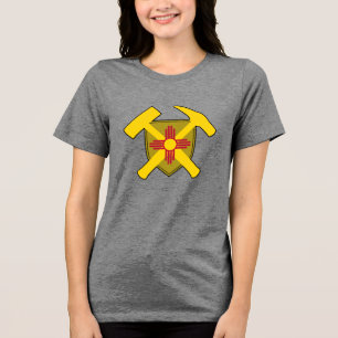 Geoloog Hamer Logo met Vlag van New Mexico Tri-Blend Shirt