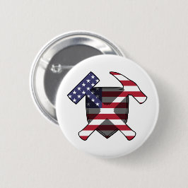 Geoloog Hamer Schild - Amerikaanse Vlag Ronde Button 5,7 Cm