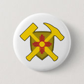 Geoloog Hamer Schild - Vlag van New Mexico Ronde Button 5,7 Cm (Voorkant)