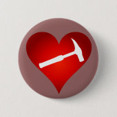 Geoloog Hart en Steen Hamer Ronde Button 5,7 Cm (Voorkant)