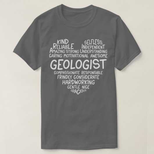Geoloog Heart Geology T-shirt (Design voorkant)