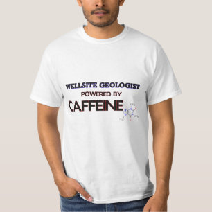 Geoloog op het terrein met cafeïne t-shirt