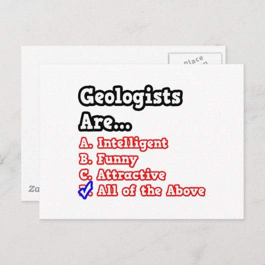 Geoloog Quiz... Joke Briefkaart (Voorkant / Achterkant)