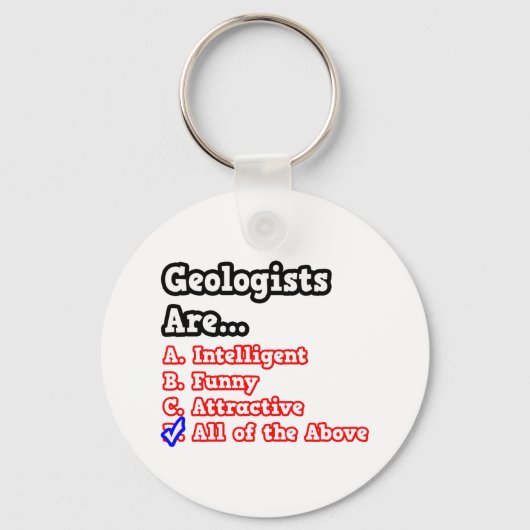 Geoloog Quiz... Joke Sleutelhanger (Voorkant)