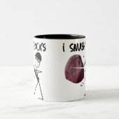 Geoloog Stickman "I Smash Rocks" Tweekleurige Koffiemok (Center)