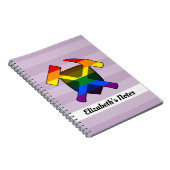 Geoloog's Rock Hammer en LGBT Rainbow Flag Logo Notitieboek (Rechterzijde)