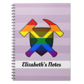 Geoloog's Rock Hammer en LGBT Rainbow Flag Logo Notitieboek (Voorkant)