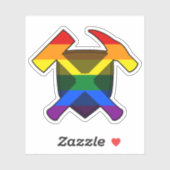 Geoloog's Rock Hammer en LGBT Rainbow Flag Sticker (Vel)