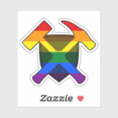 Geoloog's Rock Hammer en LGBT Rainbow Flag Sticker (Vel)