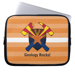 Geoloog's Rock Hammer Logo met Arizona Vlag Laptop Sleeve