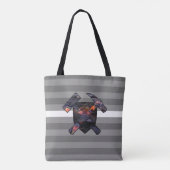 Geoloog's Rock Hammer Logo w / Vulkanische Lava Fl Tote Bag (Achterkant)