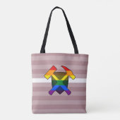 Geoloog's Rock Hammer met LGBT Pride Vlag Logo Tote Bag (Achterkant)