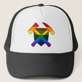 Geoloog's Rock Hammer met LGBT Rainbow Flag Trucker Pet (Voorkant)