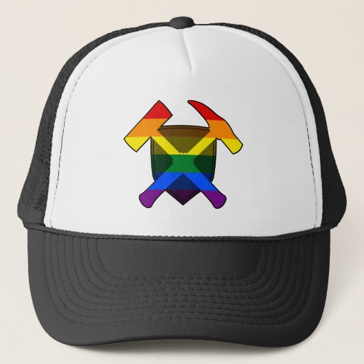 Geoloog's Rock Hammer met LGBT Rainbow Flag Trucker Pet (Voorkant)