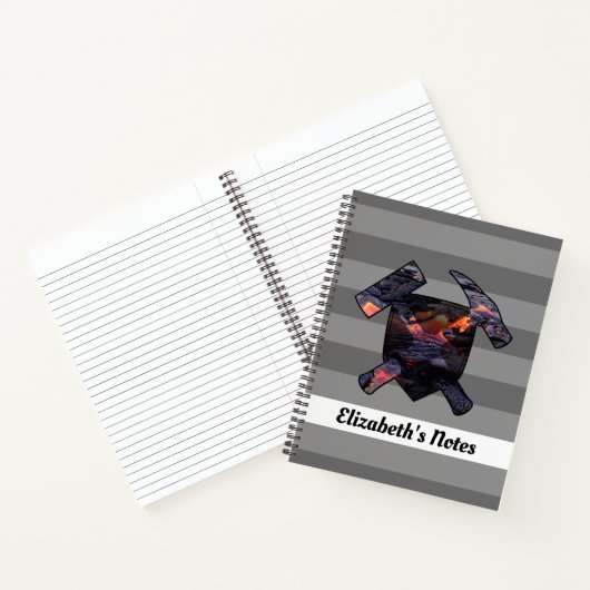 Geoloog's Rock Hammers met Hawaïaanse Lava Flow Notitieboek (Binnen)