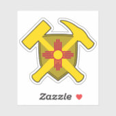 Geoloog's Rock Hammers - New Mexico Flag Vinyl Sticker (Vel)