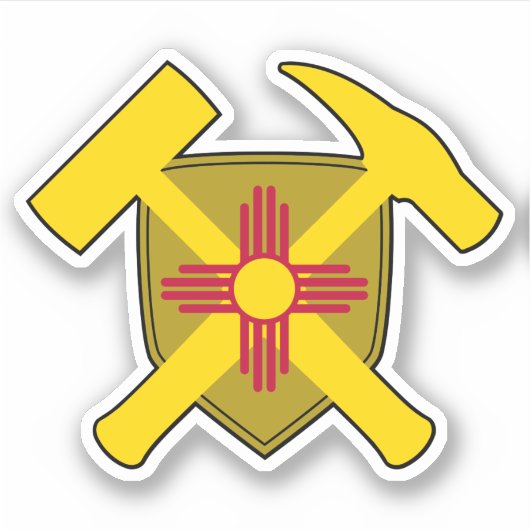 Geoloog's Rock Hammers - New Mexico Flag Vinyl Sticker (Voorkant)