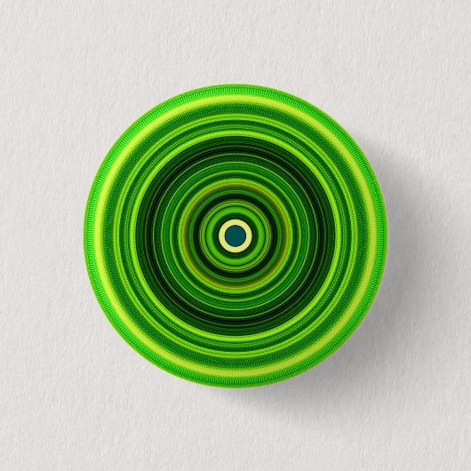 Geomagnetic Green Mandala Ronde Button 3,2 Cm (Voorkant)