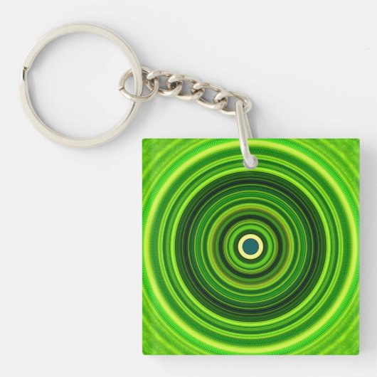 Geomagnetic Green Mandala Sleutelhanger (voorkant)