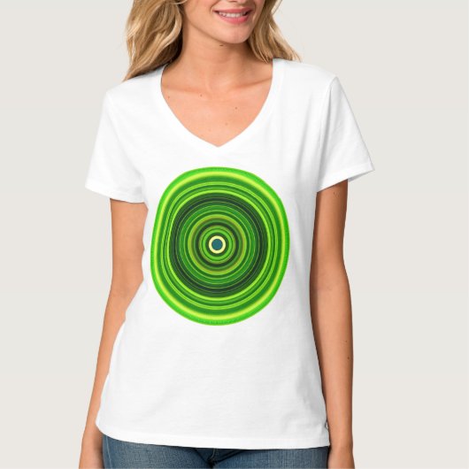Geomagnetic Green Mandala T-shirt (Voorkant)