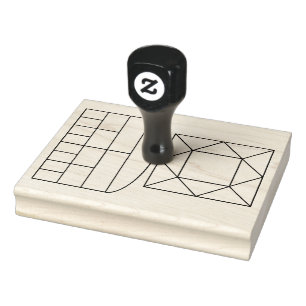 Geomantic Shield en House Chart Stamp Rubberstempel