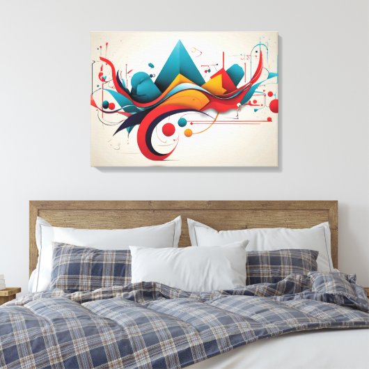 Geomatrisch ontwerp canvas afdruk (Insitu (Slaapkamer))