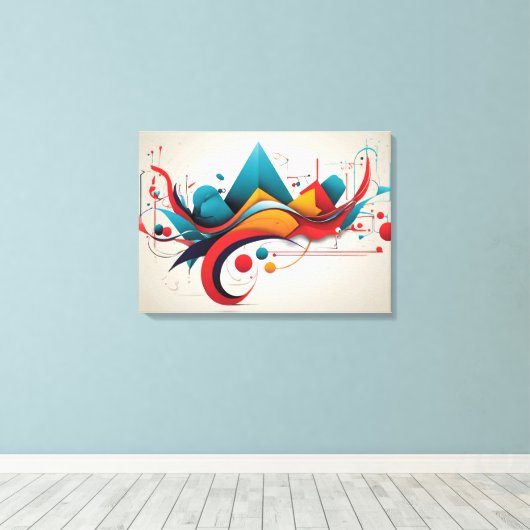 Geomatrisch ontwerp canvas afdruk (Insitu (Houten vloer))