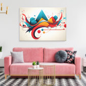 Geomatrisch ontwerp canvas afdruk (Insitu (Woonkamer))