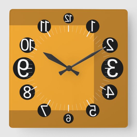 GEOMESKY NUMBERS UPSIDE DOWN BY MASANSER PIXELAT VIERKANTE KLOK (Voorkant)