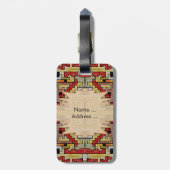 Geomethrisch tribaal/etnisch patroon bagagelabel (Achterkant verticaal)