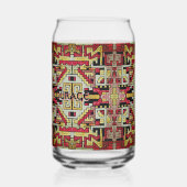 Geomethrisch tribaal/etnisch patroon blikvorm glas (Voorkant)