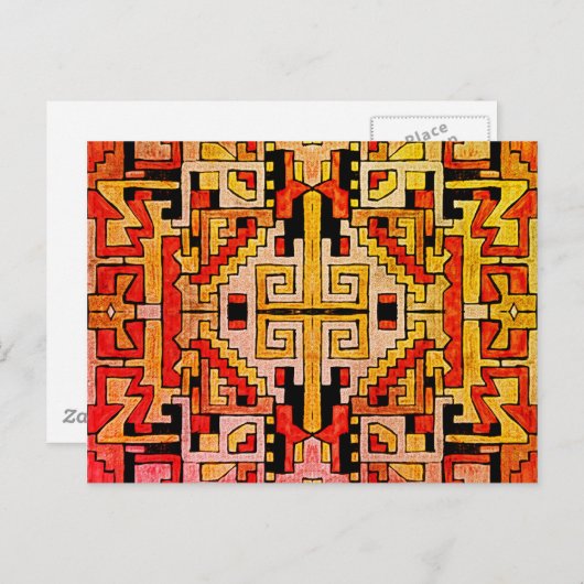 Geomethrisch tribaal/etnisch patroon briefkaart (Voorkant / Achterkant)