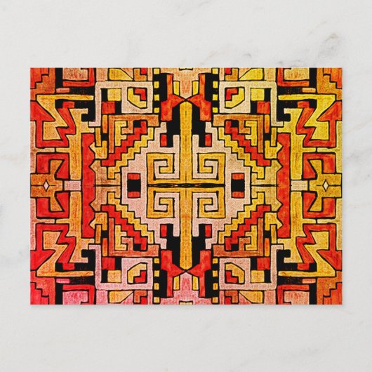 Geomethrisch tribaal/etnisch patroon briefkaart (Voorkant)