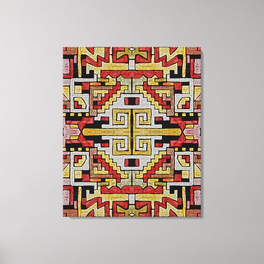 Geomethrisch tribaal/etnisch patroon canvas afdruk (Voorkant)