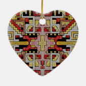 Geomethrisch tribaal/etnisch patroon keramisch ornament (Achterkant)