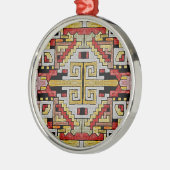 Geomethrisch tribaal/etnisch patroon metalen ornament (Links)