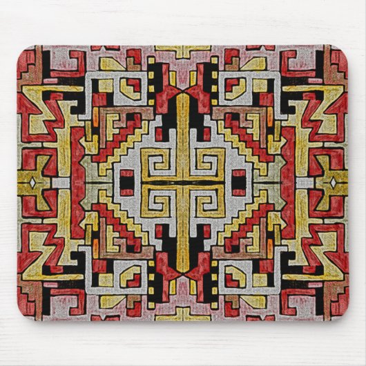 Geomethrisch tribaal/etnisch patroon muismat (Voorkant)