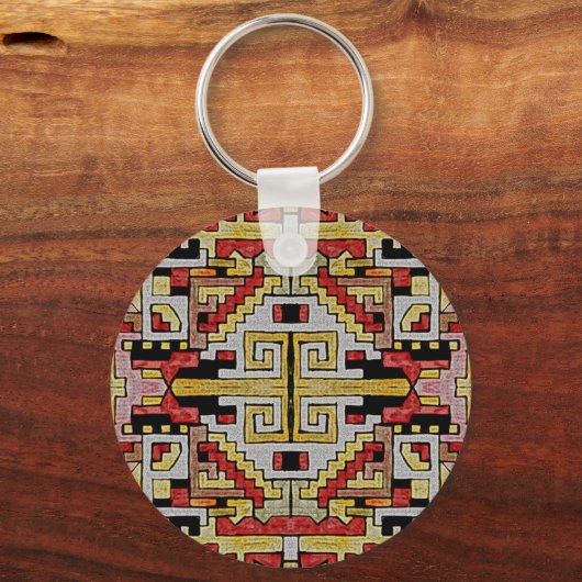 Geomethrisch tribaal/etnisch patroon sleutelhanger (Voorkant)