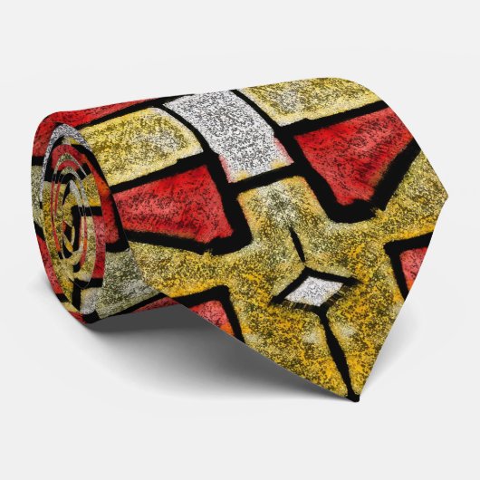 Geomethrisch tribaal/etnisch patroon stropdas (Opgerold)