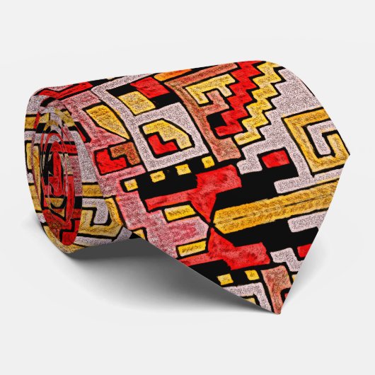 Geomethrisch tribaal/etnisch patroon stropdas (Opgerold)