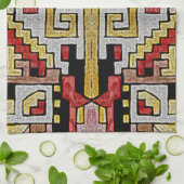 Geomethrisch tribaal/etnisch patroon theedoek (Gevouwen)