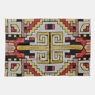 Geomethrisch tribaal/etnisch patroon theedoek