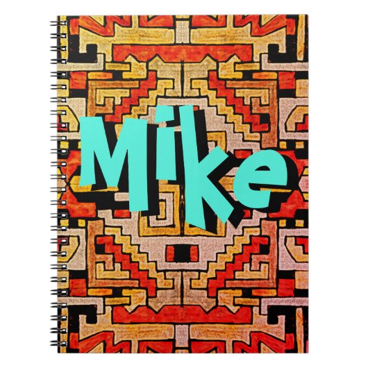 Geomethrische tribale/etnische patronen en Jouw na Notitieboek (Voorkant)