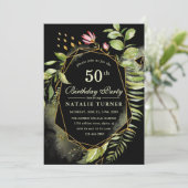 Geometic Floral Wreath Verjaardagsfeestuitnodiging Kaart (Staand voorkant)
