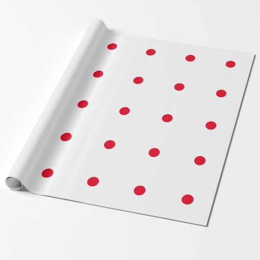 Geometische rode polka stippen patronen aangepaste cadeaupapier (Uitgerold)