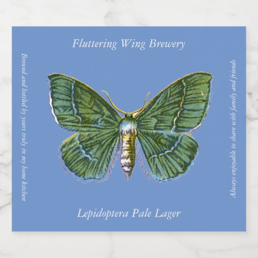 Geometra papilionaria - De Grote Emerald Moth Bier Etiket (Enkel label)