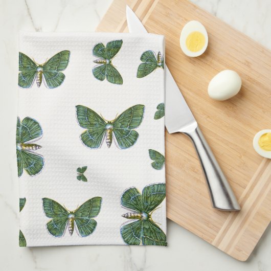 Geometra papilionaria - De Grote Emerald Moth Theedoek (Quarter Fold)