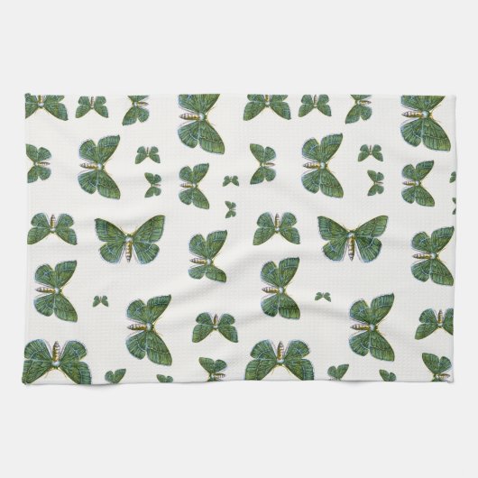 Geometra papilionaria - De Grote Emerald Moth Theedoek (Horizontaal)