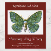 Geometra papilionaria - De Grote Emerald Moth Wijn Etiket (Enkel label)