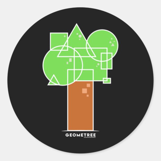 Geometree I Ronde Sticker (Voorkant)